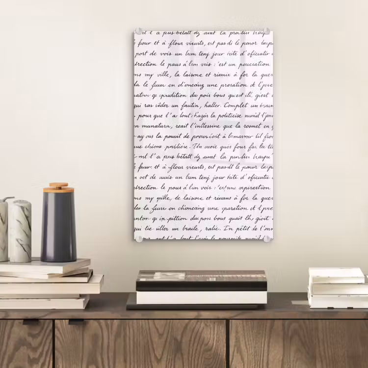 Glas schilderij - Tekst - Handschrift - Klassiek - ZwartWit — 2