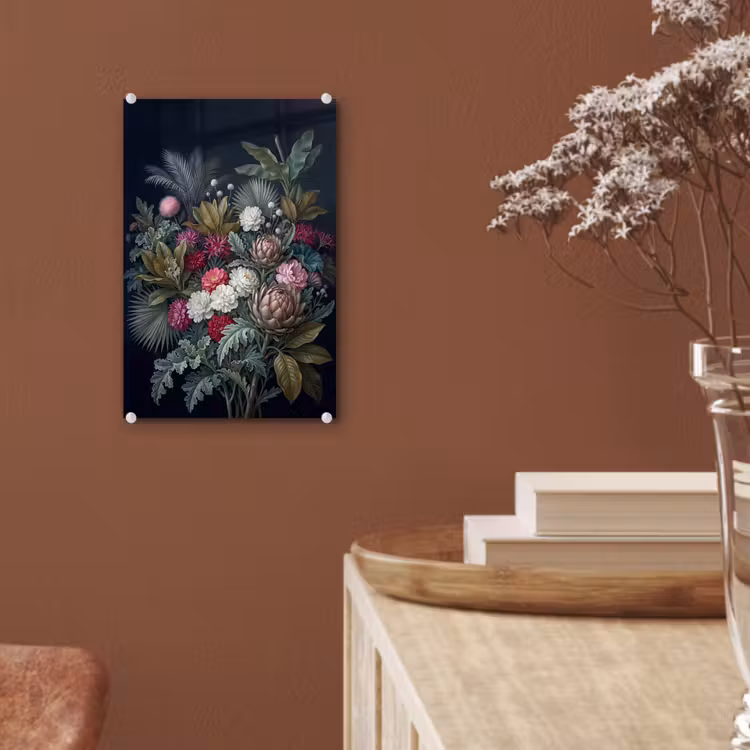Glas schilderij - Planten - Tropisch - Botanisch - Donker - Groen — 6