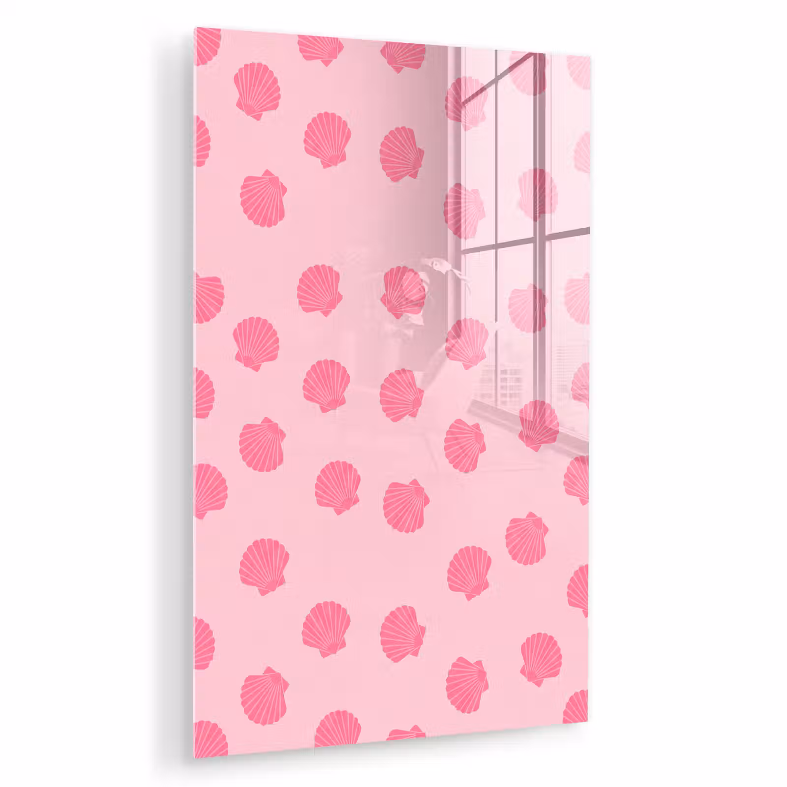 Glas schilderij - Schelp - Patroon - Zee - Modern - Roze — 1