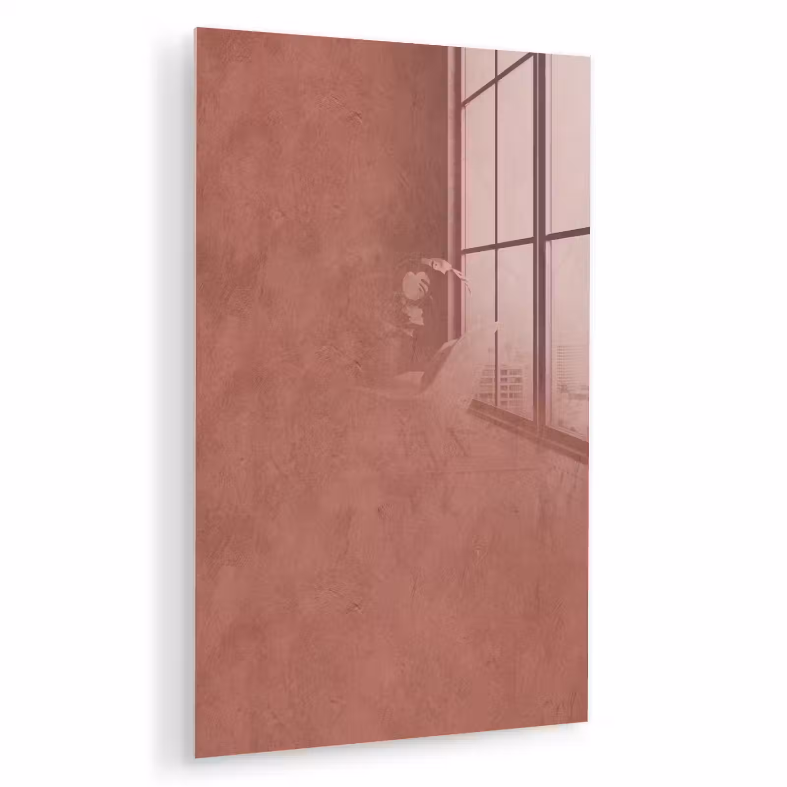 Glas schilderij - Textuur - Roodbruin - Grof - Modern — 1