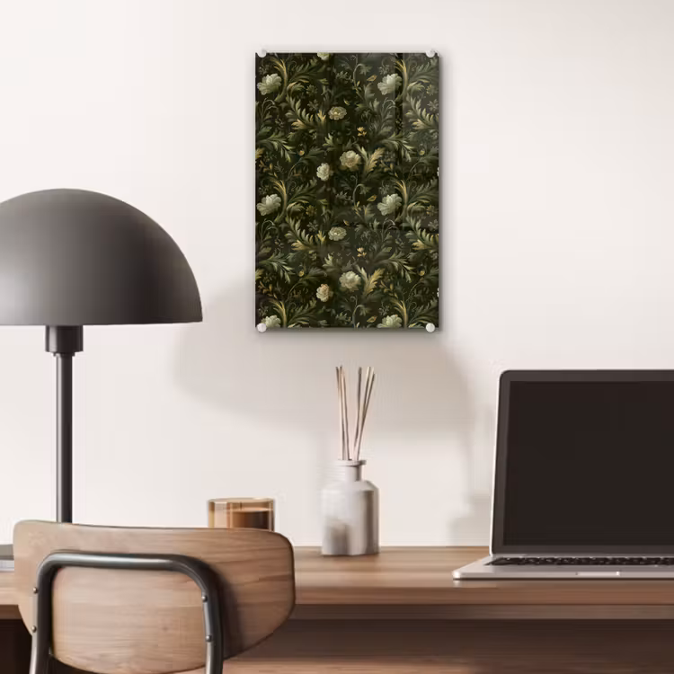 Glas schilderij - Botanisch - Naadloos - Bloemen — 7