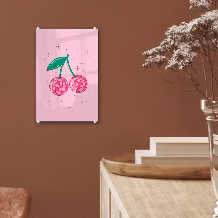 Glas schilderij - Decoratie - Disco-bal - Feest - Roze — 6