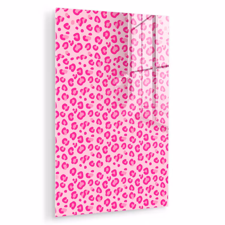 Glas schilderij - Dierenprint - Patroon - Abstract - Modern - Roze — 1