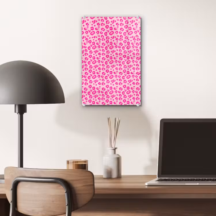Glas schilderij - Dierenprint - Patroon - Abstract - Modern - Roze — 7