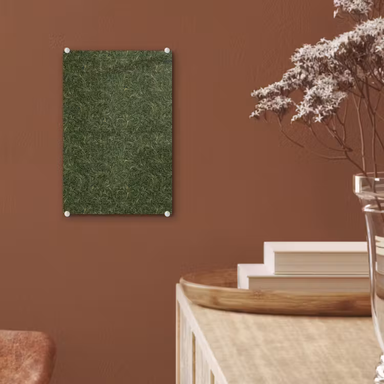 Glas schilderij - Donker - Groen - Krullend - Botanisch — 6