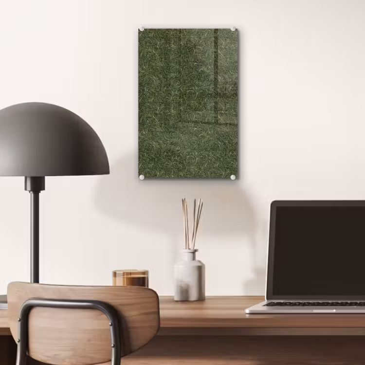 Glas schilderij - Donker - Groen - Krullend - Botanisch — 7