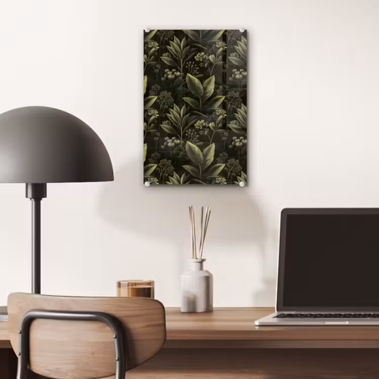 Glas schilderij - Klassiek - Donker - Botanisch - Planten — 7