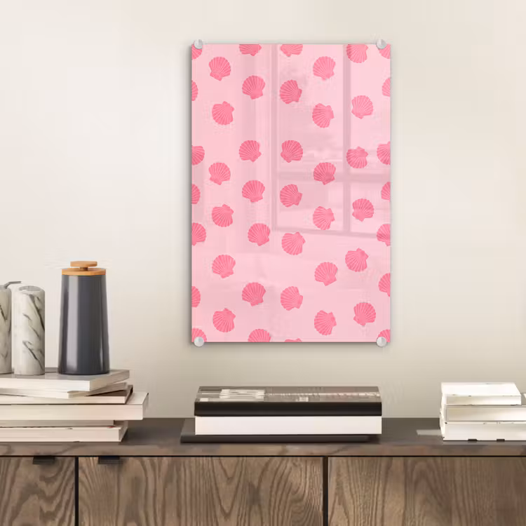 Glas schilderij - Schelp - Patroon - Zee - Modern - Roze — 2