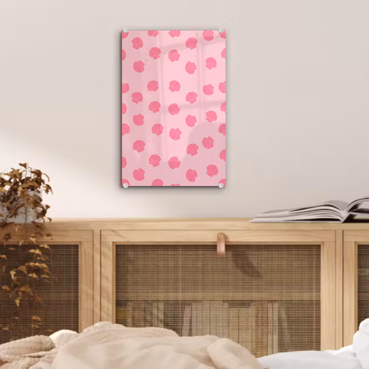Glas schilderij - Schelp - Patroon - Zee - Modern - Roze — 5