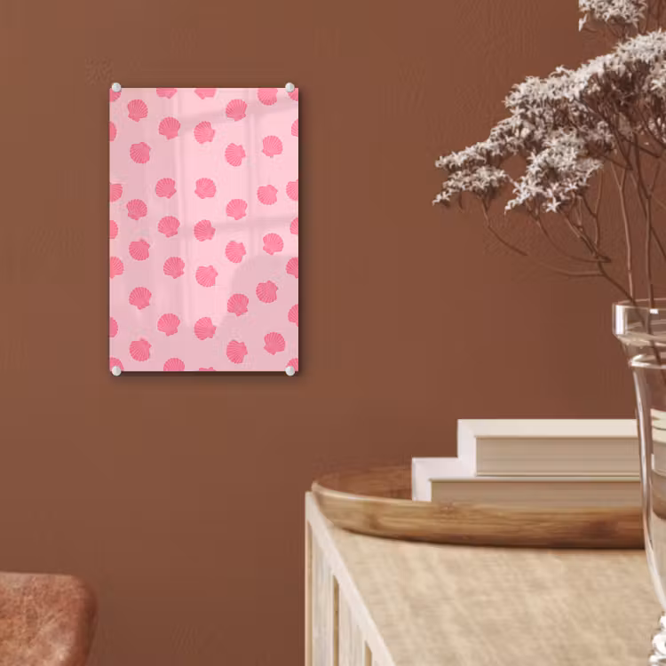 Glas schilderij - Schelp - Patroon - Zee - Modern - Roze — 6