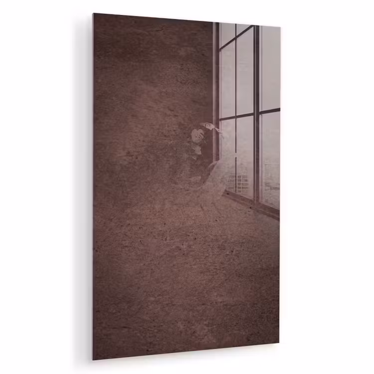 Glas schilderij - Textuur - Beton - Abstract - Donker - Bruin — 1