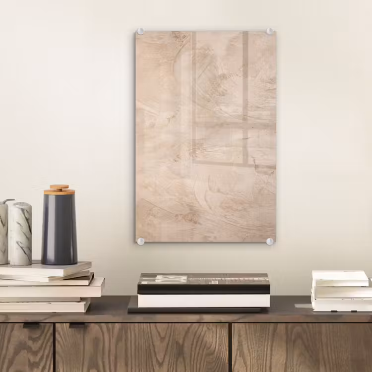 Glas schilderij - Textuur - Patroon - Abstract - Modern - Beige — 2