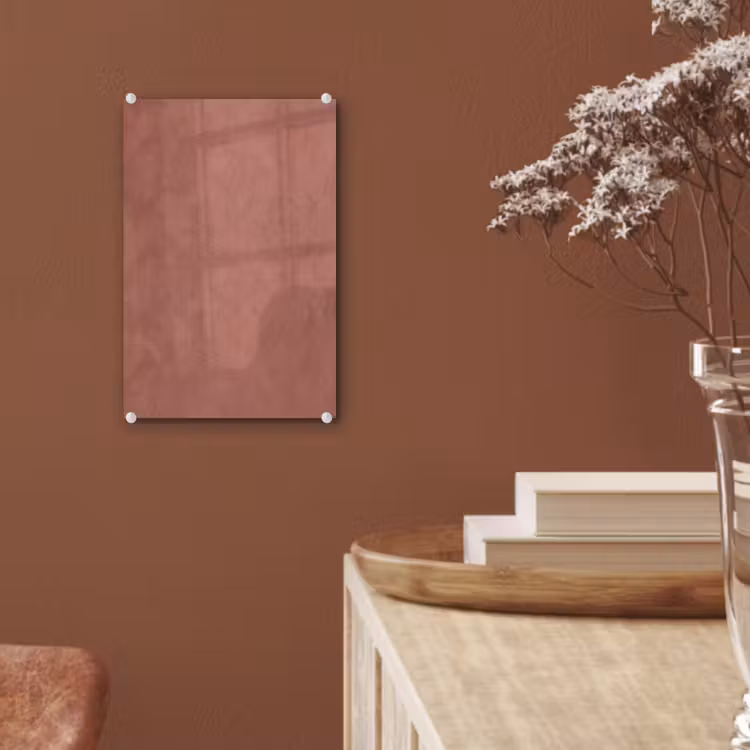Glas schilderij - Textuur - Roodbruin - Grof - Modern — 6