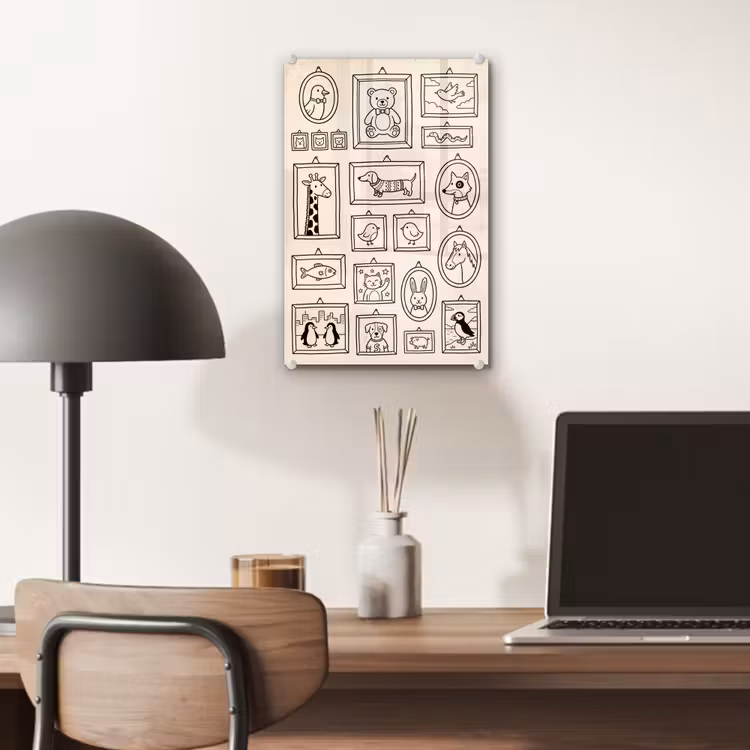 Glas schilderij - Dieren - Illustratie - Lijsten - Galerij - Speels — 7