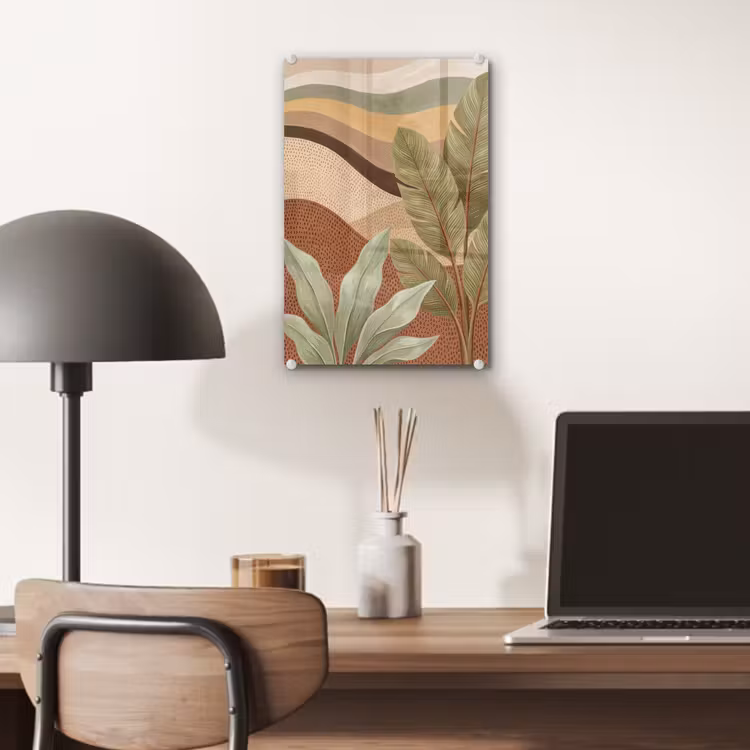 Glas schilderij - Natuur - Bladeren - Landschap - Abstract - Aardetinten — 7