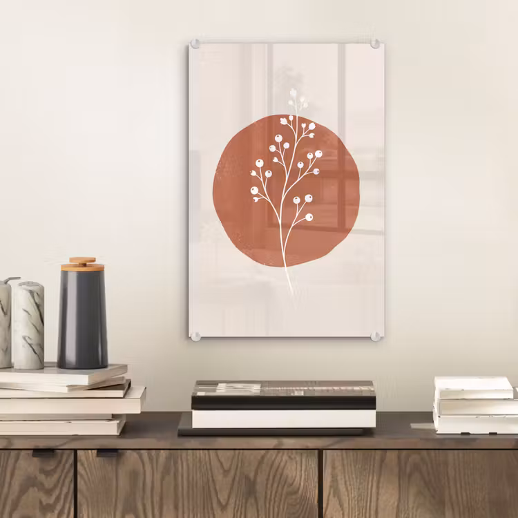 Glas schilderij - Plant - Tak - Abstract - Modern - Wit — 2