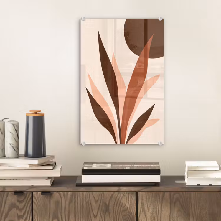 Glas schilderij - Planten - Abstract - Natuur - Bruin — 2