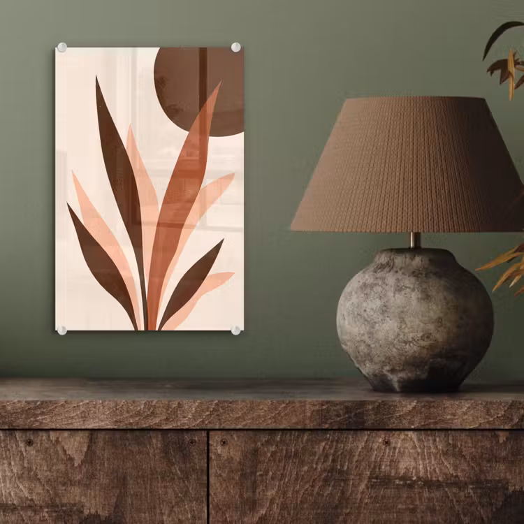 Glas schilderij - Planten - Abstract - Natuur - Bruin — 4