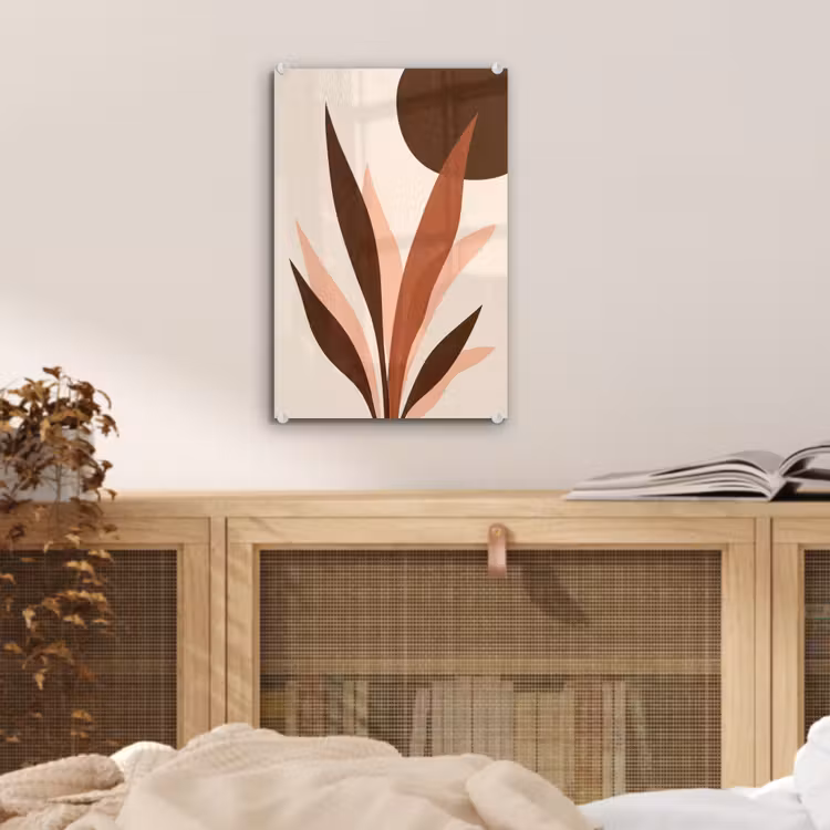 Glas schilderij - Planten - Abstract - Natuur - Bruin — 5