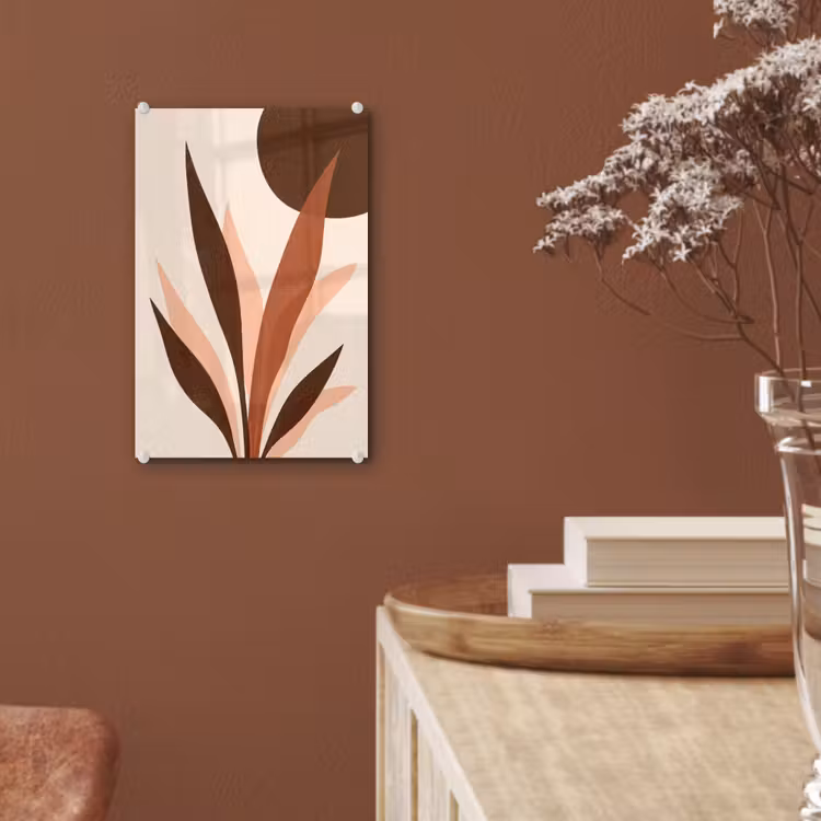Glas schilderij - Planten - Abstract - Natuur - Bruin — 6