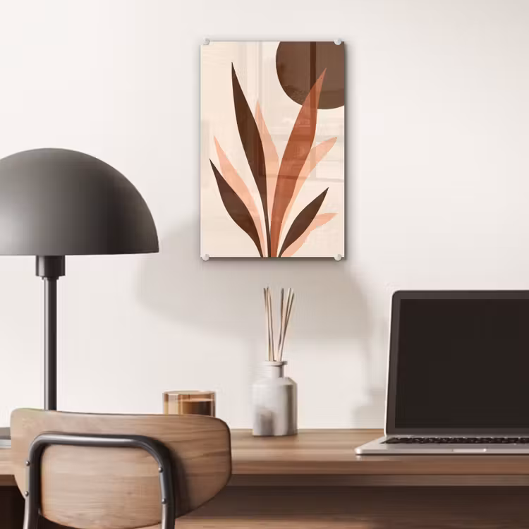 Glas schilderij - Planten - Abstract - Natuur - Bruin — 7