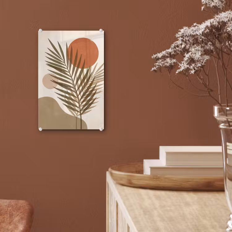Glas schilderij - Planten - Bladeren - Abstract - Modern - Beige — 6