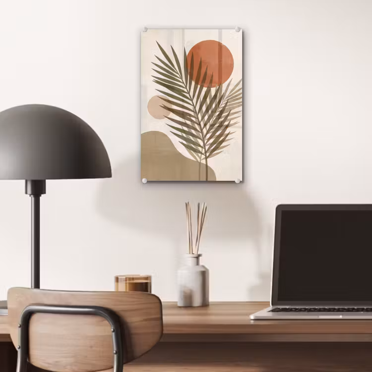 Glas schilderij - Planten - Bladeren - Abstract - Modern - Beige — 7