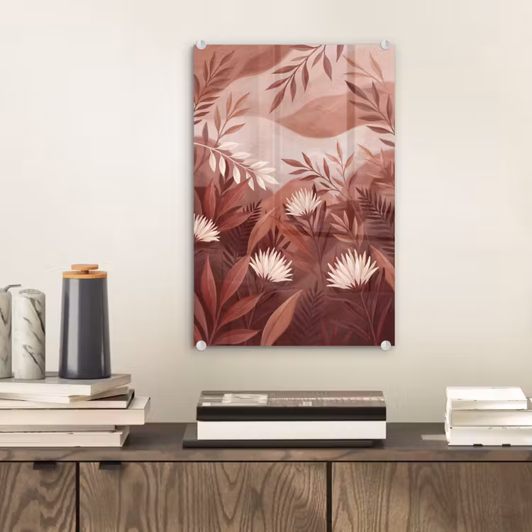 Glas schilderij - Planten - Bladeren - Botanisch - Modern - Bruin — 2