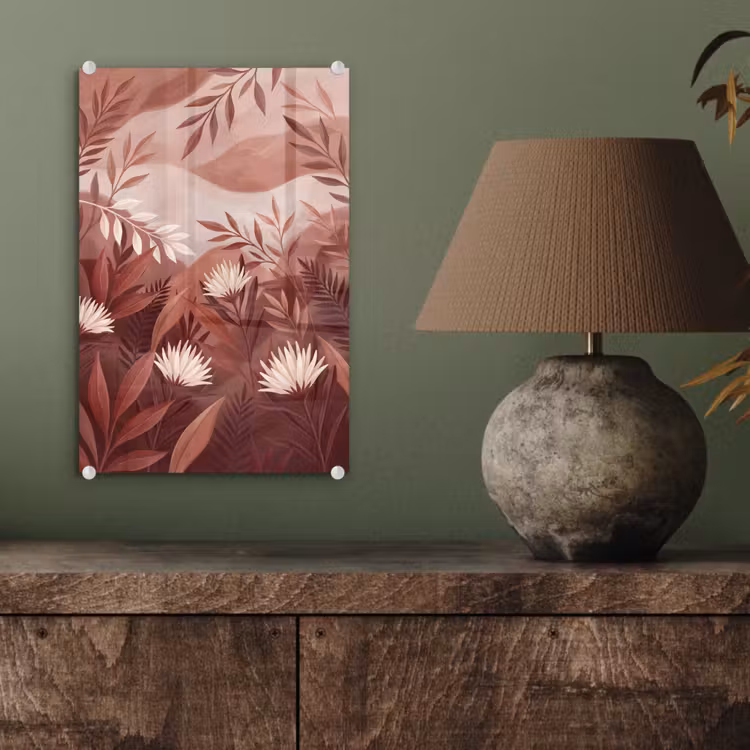 Glas schilderij - Planten - Bladeren - Botanisch - Modern - Bruin — 4