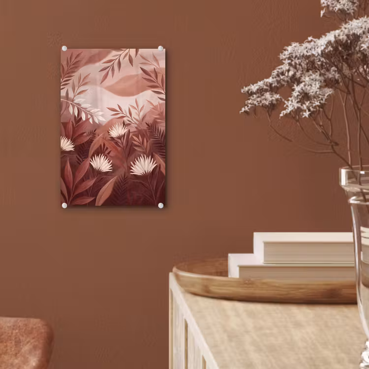 Glas schilderij - Planten - Bladeren - Botanisch - Modern - Bruin — 6