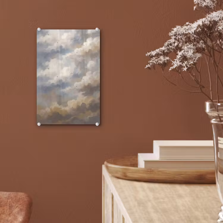 Glas schilderij - Vogel - Wolken - Natuur - Modern - Grijs — 6