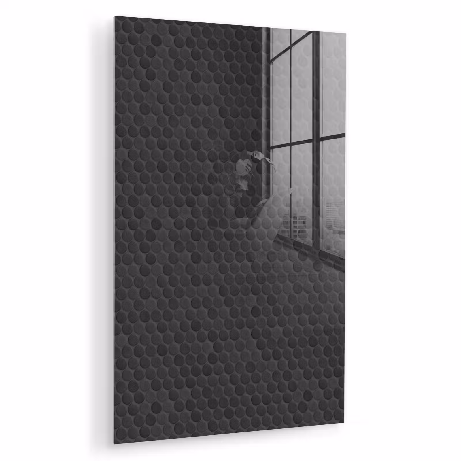 Glas schilderij - Penny - Mozaïek - Donkergrijs — 1