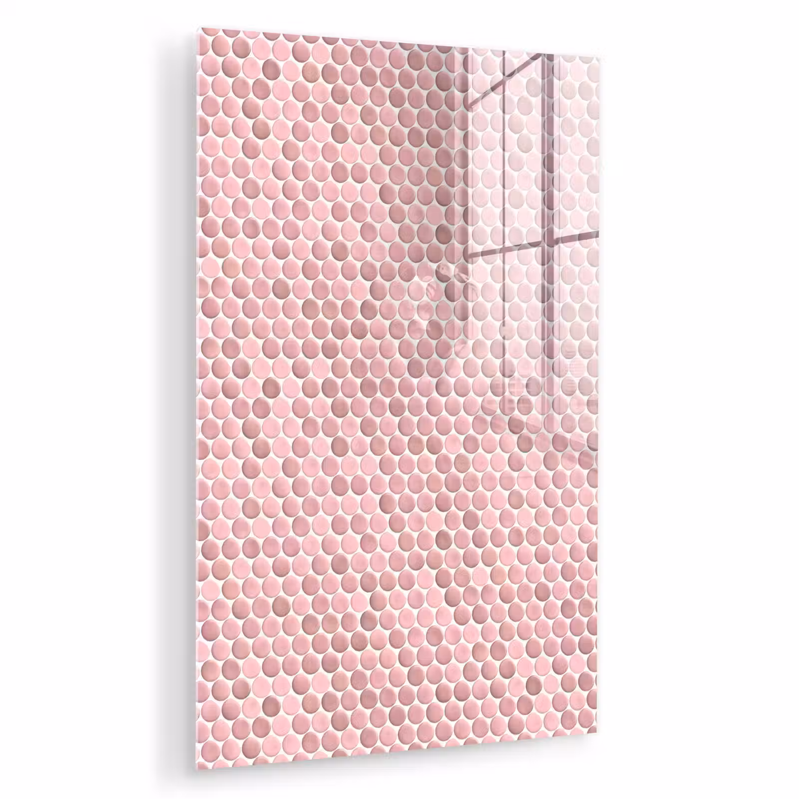 Glas schilderij - Penny - Mozaïek - Lichtroze — 1