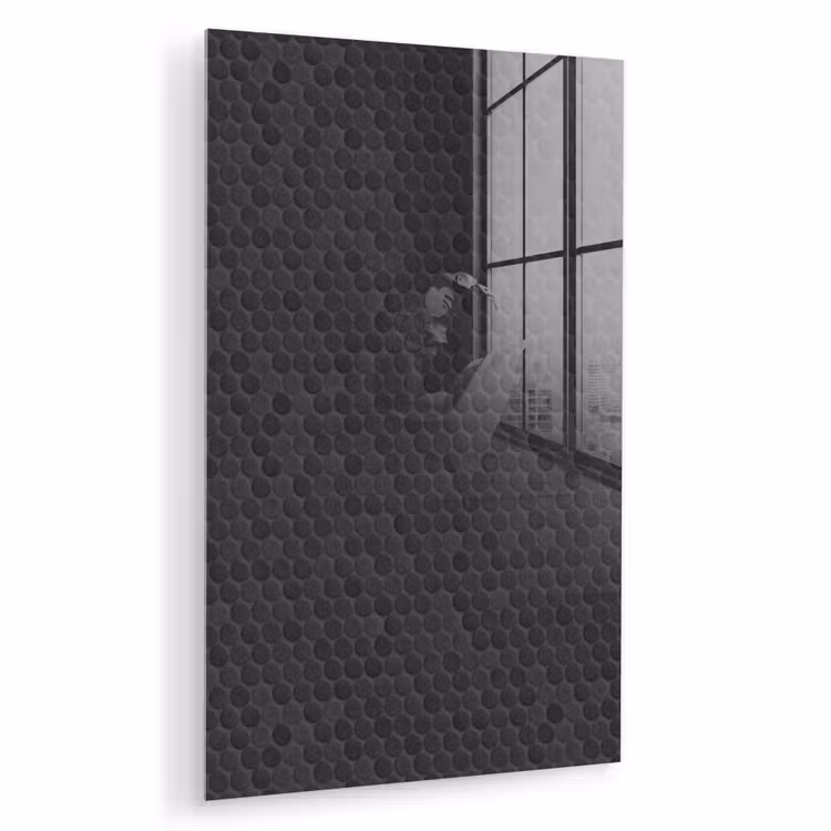 Glas schilderij - Penny - Mozaïek - Donkergrijs — 1