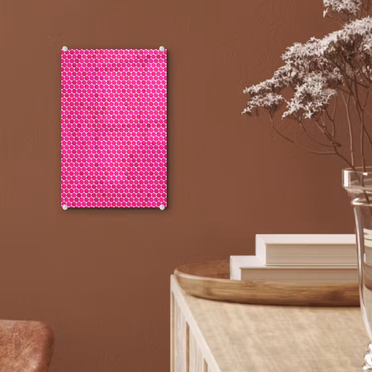 Glas schilderij - Penny - Mozaïek - Felroze — 6