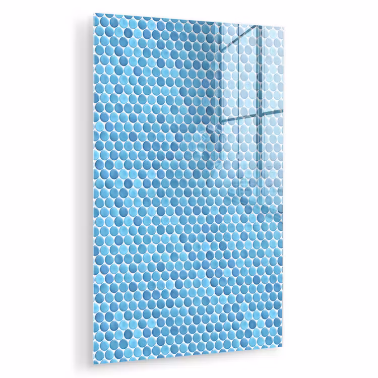 Glas schilderij - Penny - Mozaïek - Lichtblauw — 1