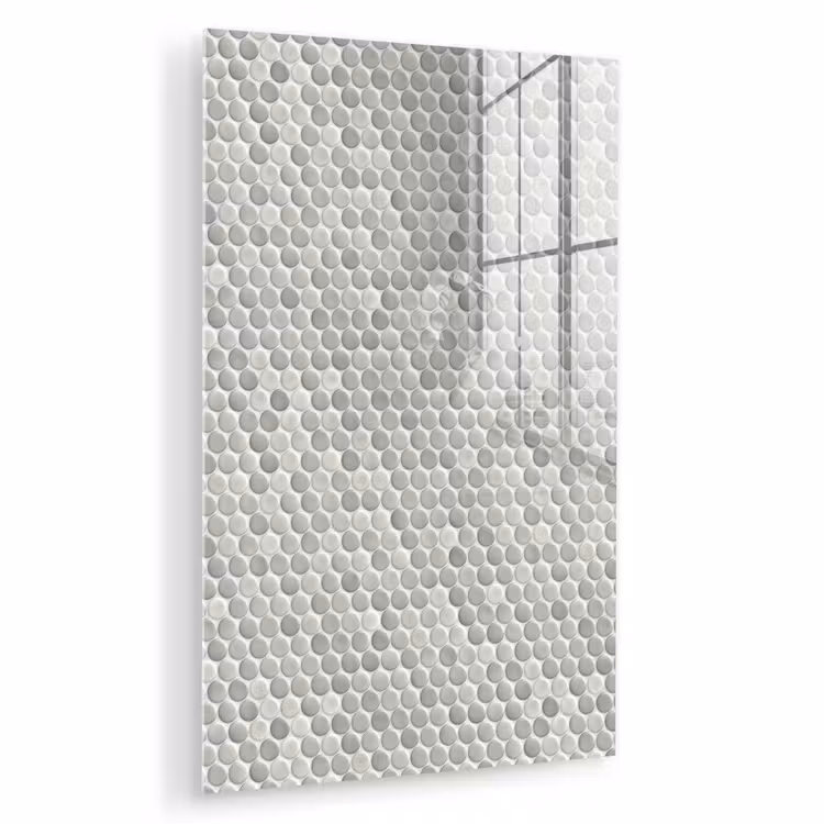 Glas schilderij - Penny - Mozaïek - Lichtgrijs — 1