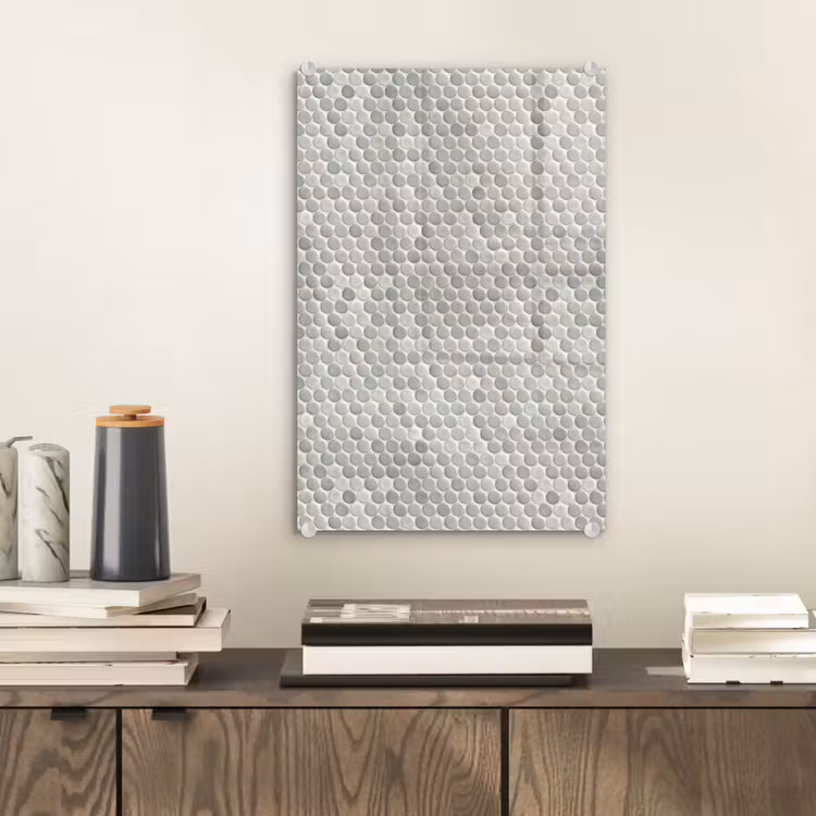 Glas schilderij - Penny - Mozaïek - Lichtgrijs — 2