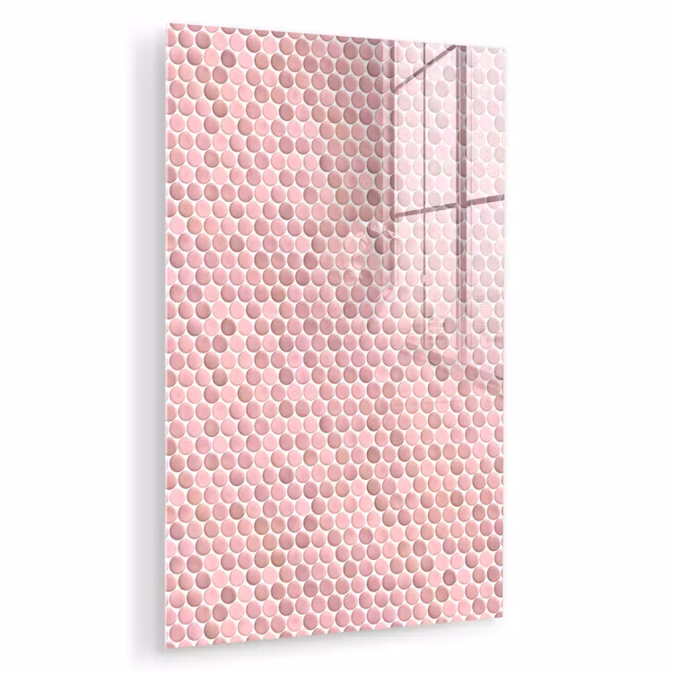 Glas schilderij - Penny - Mozaïek - Lichtroze — 1
