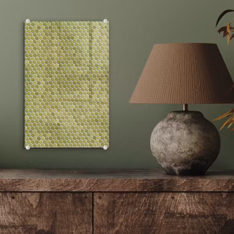 Glas schilderij - Penny - Mozaïek - Olijfgroen — 4