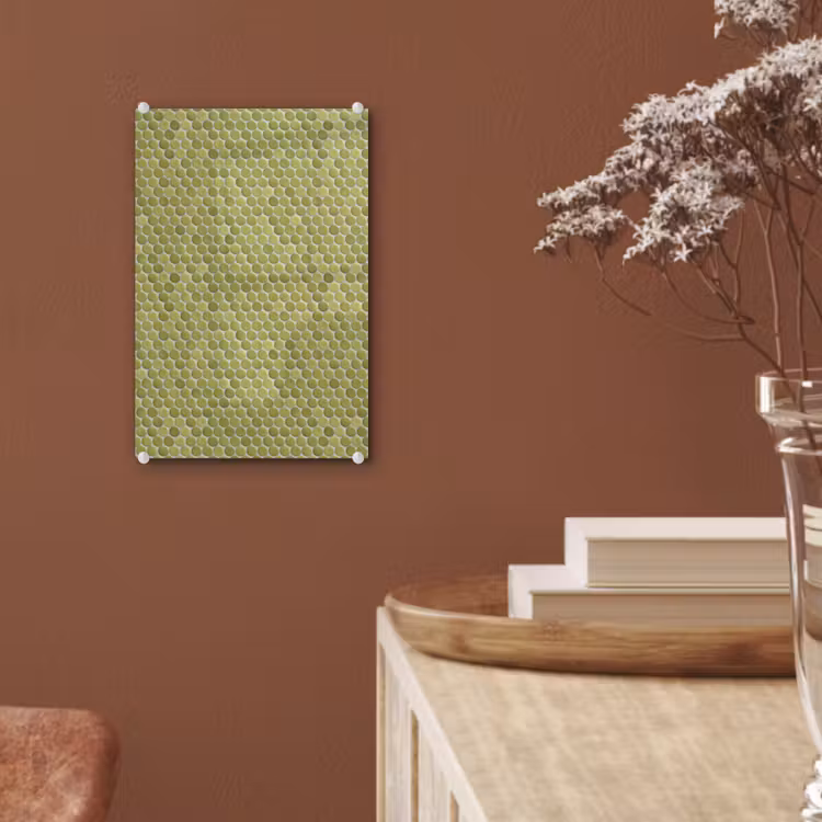 Glas schilderij - Penny - Mozaïek - Olijfgroen — 6