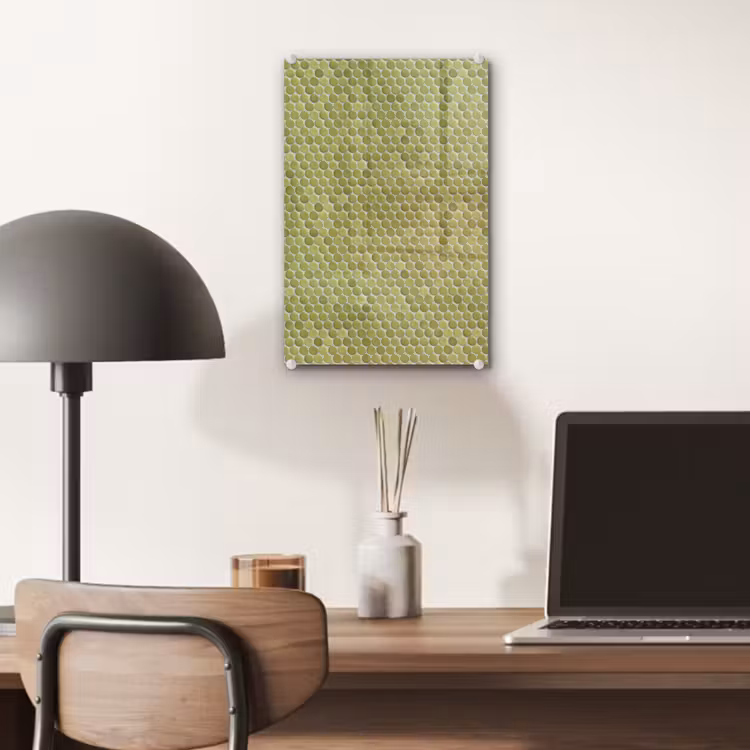 Glas schilderij - Penny - Mozaïek - Olijfgroen — 7
