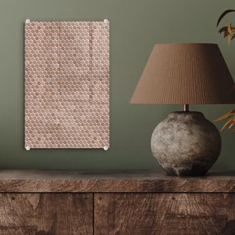 Glas schilderij - Penny - Mozaïek - Oudroze - Terracotta — 4