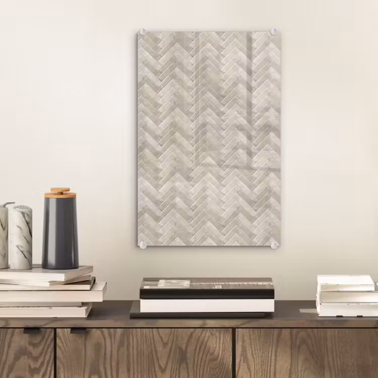 Glas schilderij - Visgraat - Wandtegel - Beige — 2