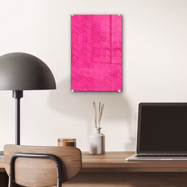 Glas schilderij - Visgraat - Wandtegel - Fuchsia - Roze — 7