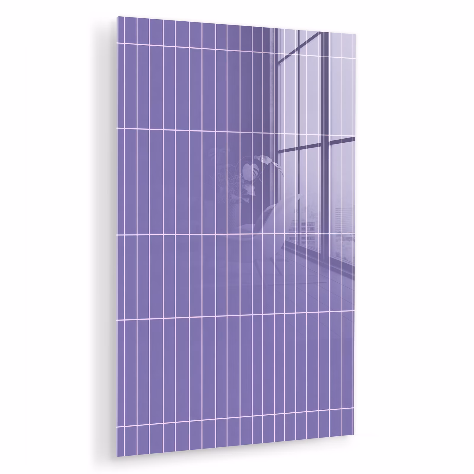 Glas schilderij - Patroon - Tegel - Lila — 1