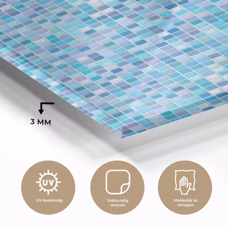 Glas schilderij - Mozaïek - Patroon - Turquoise — 3