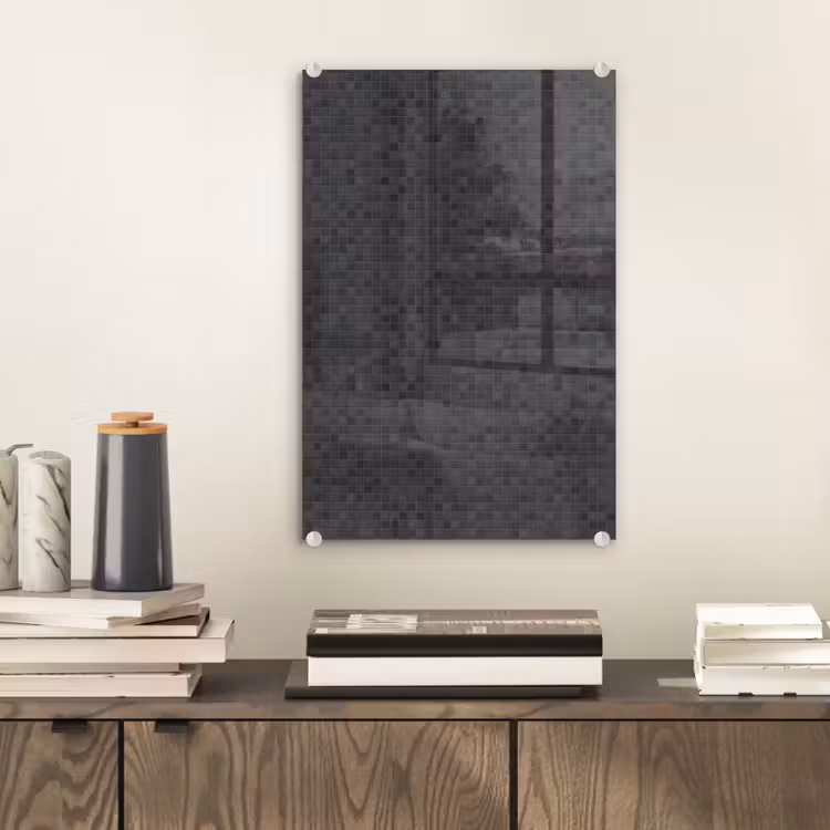 Glas schilderij - Mozaïek - Patroon - Zwart — 2