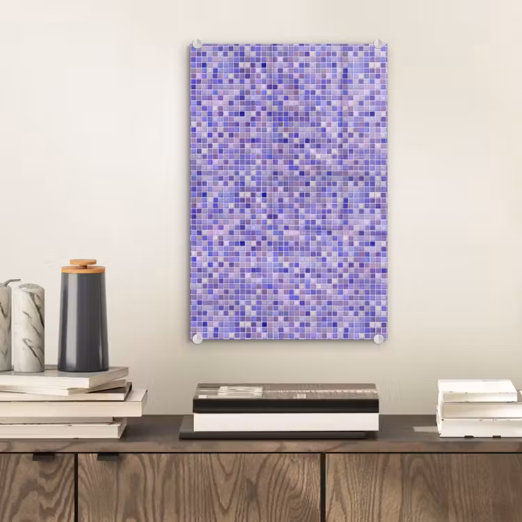 Glas schilderij - Mozaïek - Tegels - Lila - Amethist — 2