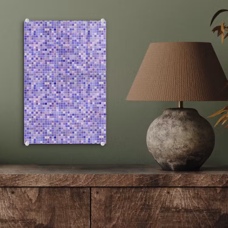 Glas schilderij - Mozaïek - Tegels - Lila - Amethist — 4